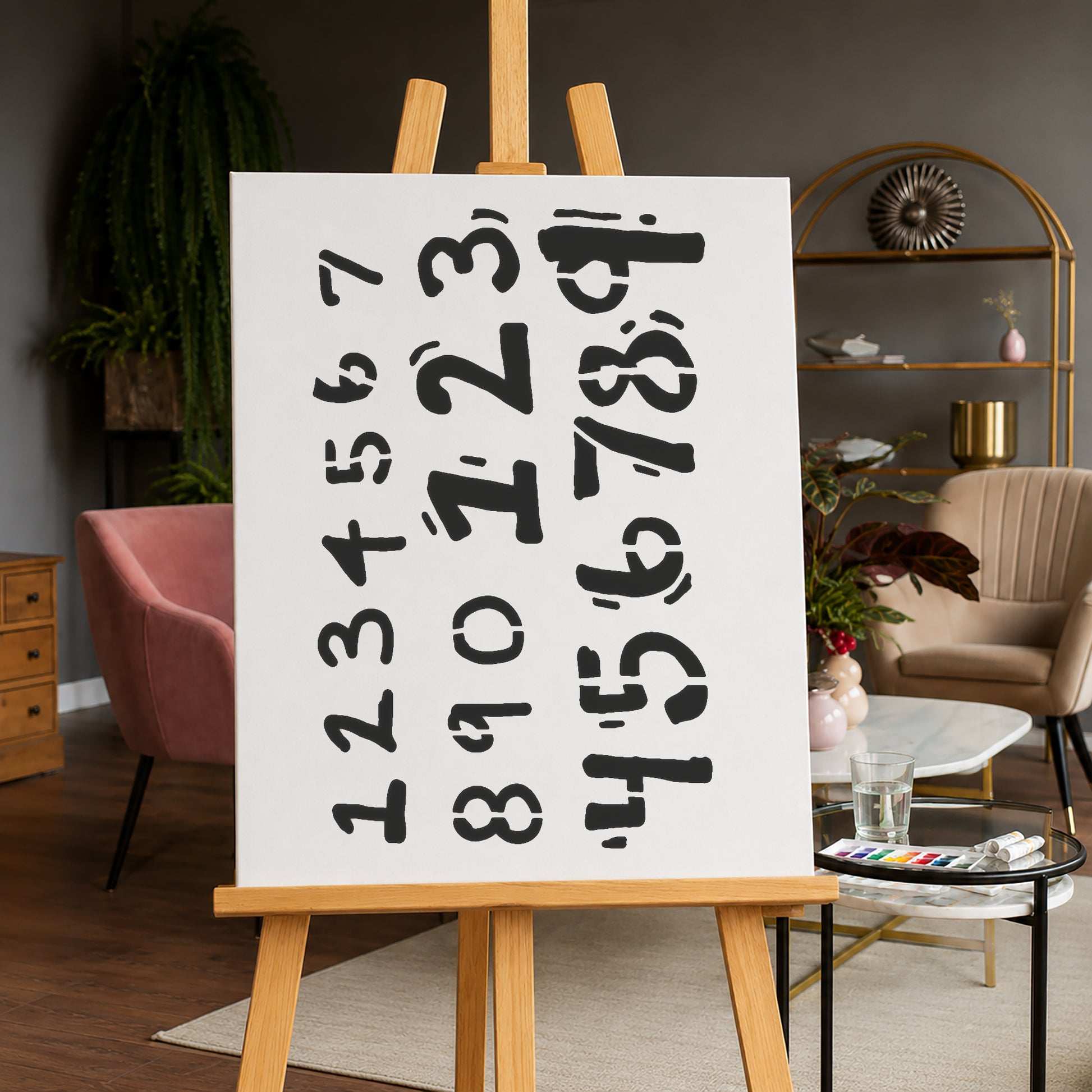 Numbers Zero to Nine Reusable Mylar Stencil for Art, Home Decor, and DIY Crafts Template
