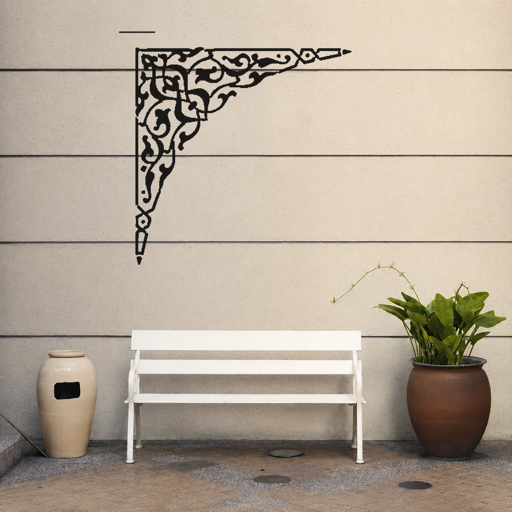 Ornate Corner Floral Decoration Reusable Mylar Stencil for Art and DIY Crafts Template