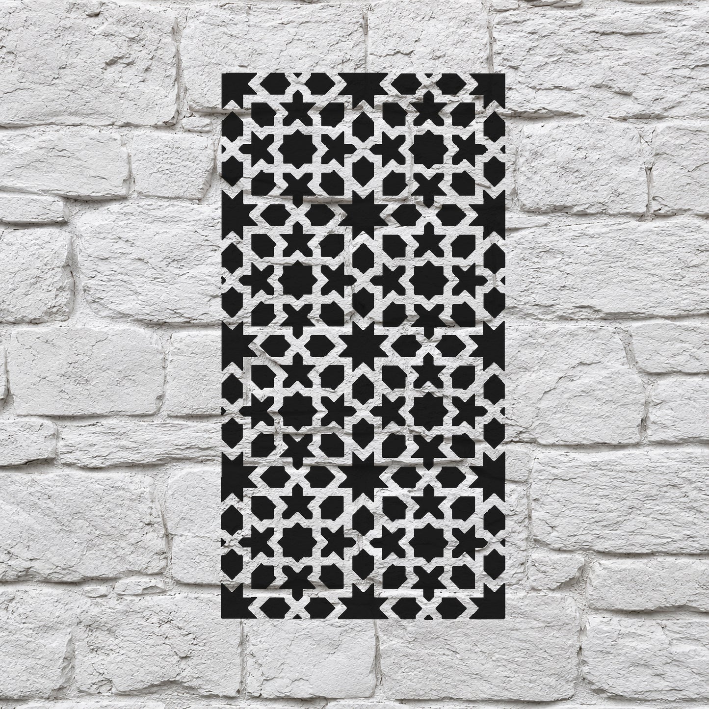 Repeating Geometric Star Stencil for Art, Home Decor, DIY Crafts, Unique Gifts Template