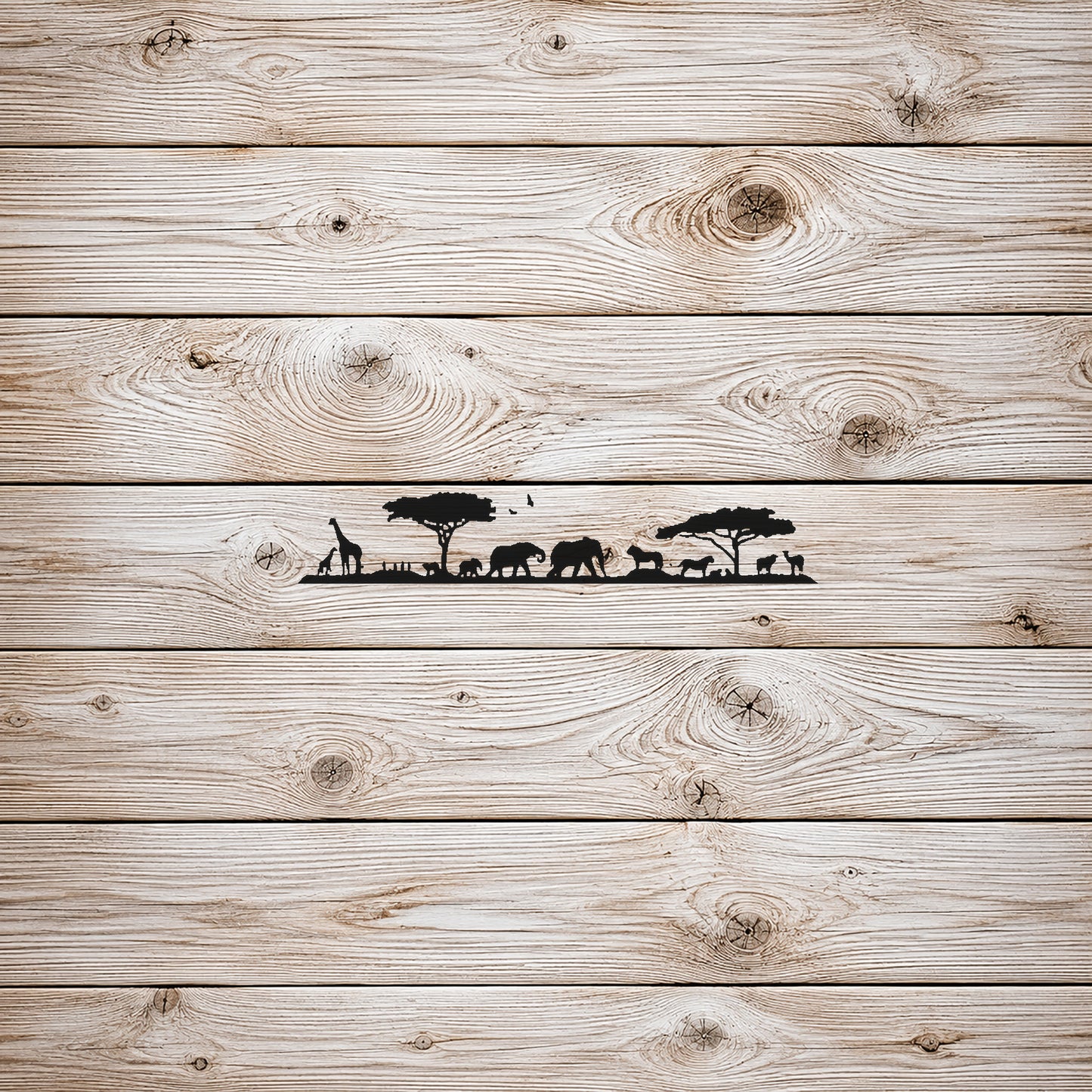 Savanna Wildlife Scene Stencil for Art, Home Decor, and DIY Crafts Template