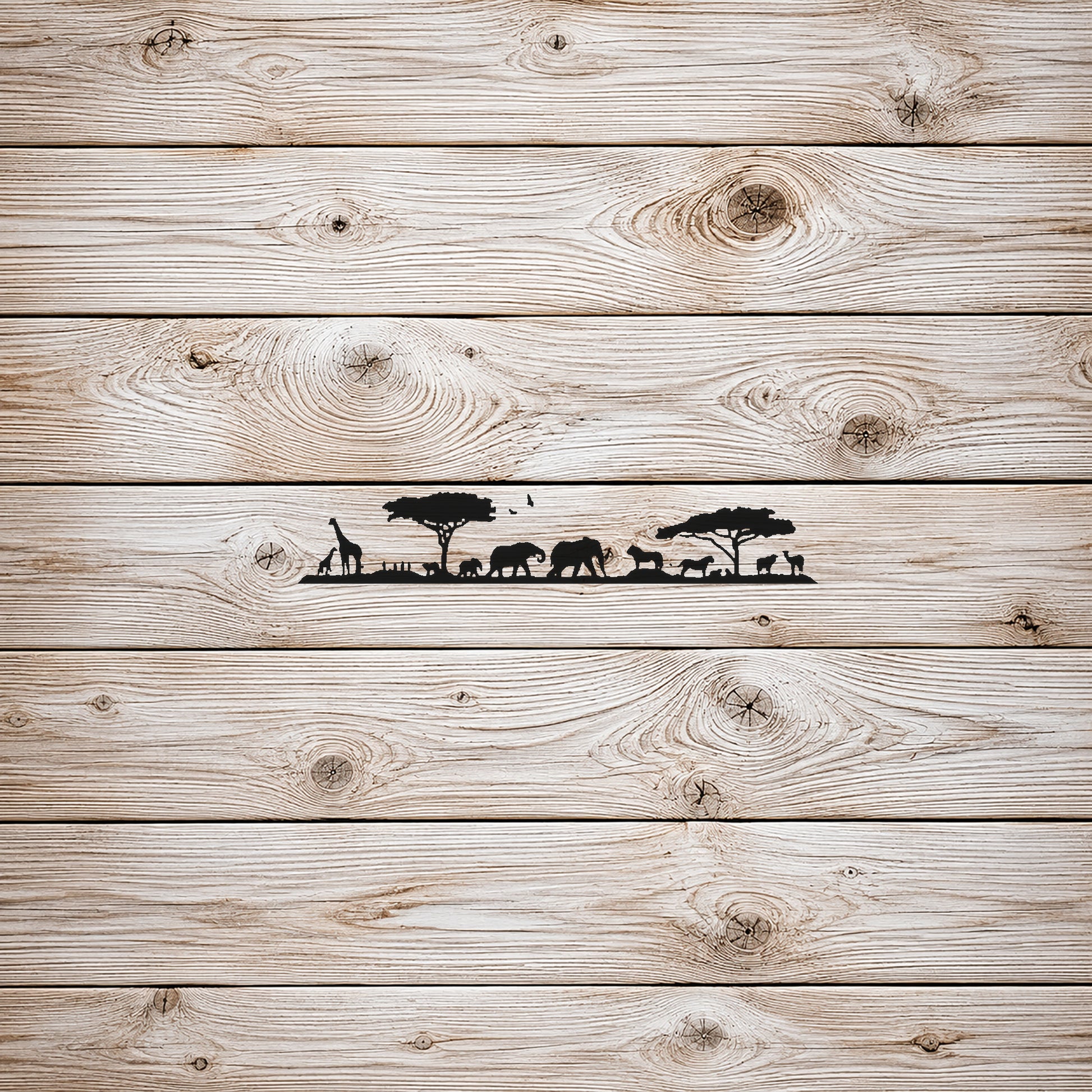 Savanna Wildlife Scene Stencil for Art, Home Decor, and DIY Crafts Template