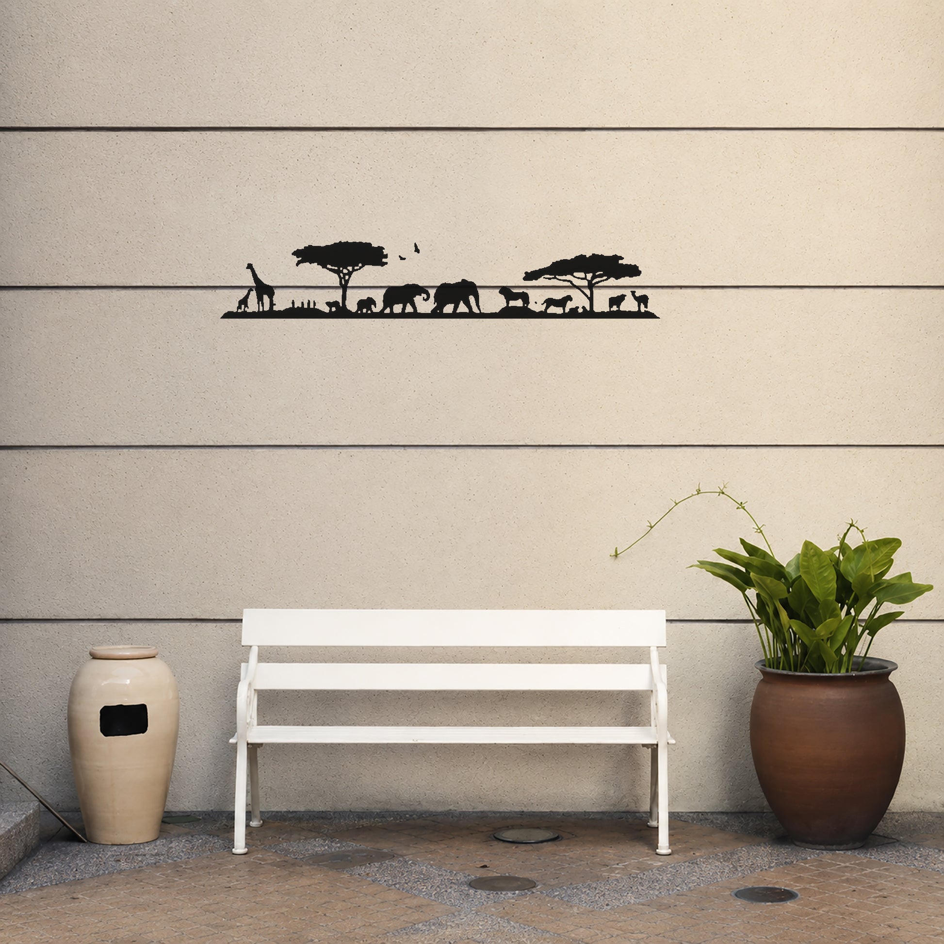 Savanna Wildlife Scene Stencil for Art, Home Decor, and DIY Crafts Template