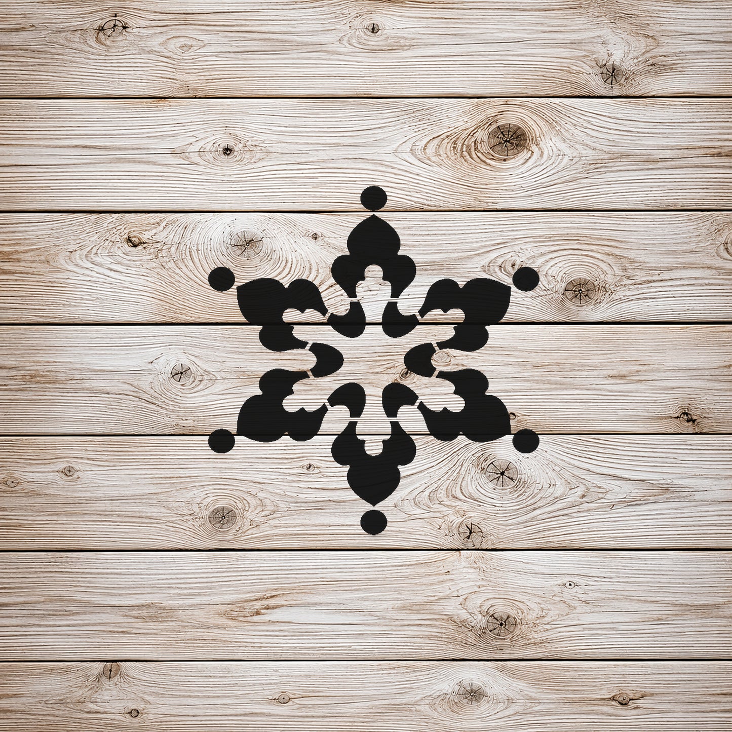 Snowflake Stencil with Ornate Points for Art, Home Decor, DIY Crafts, Unique Gifts Template