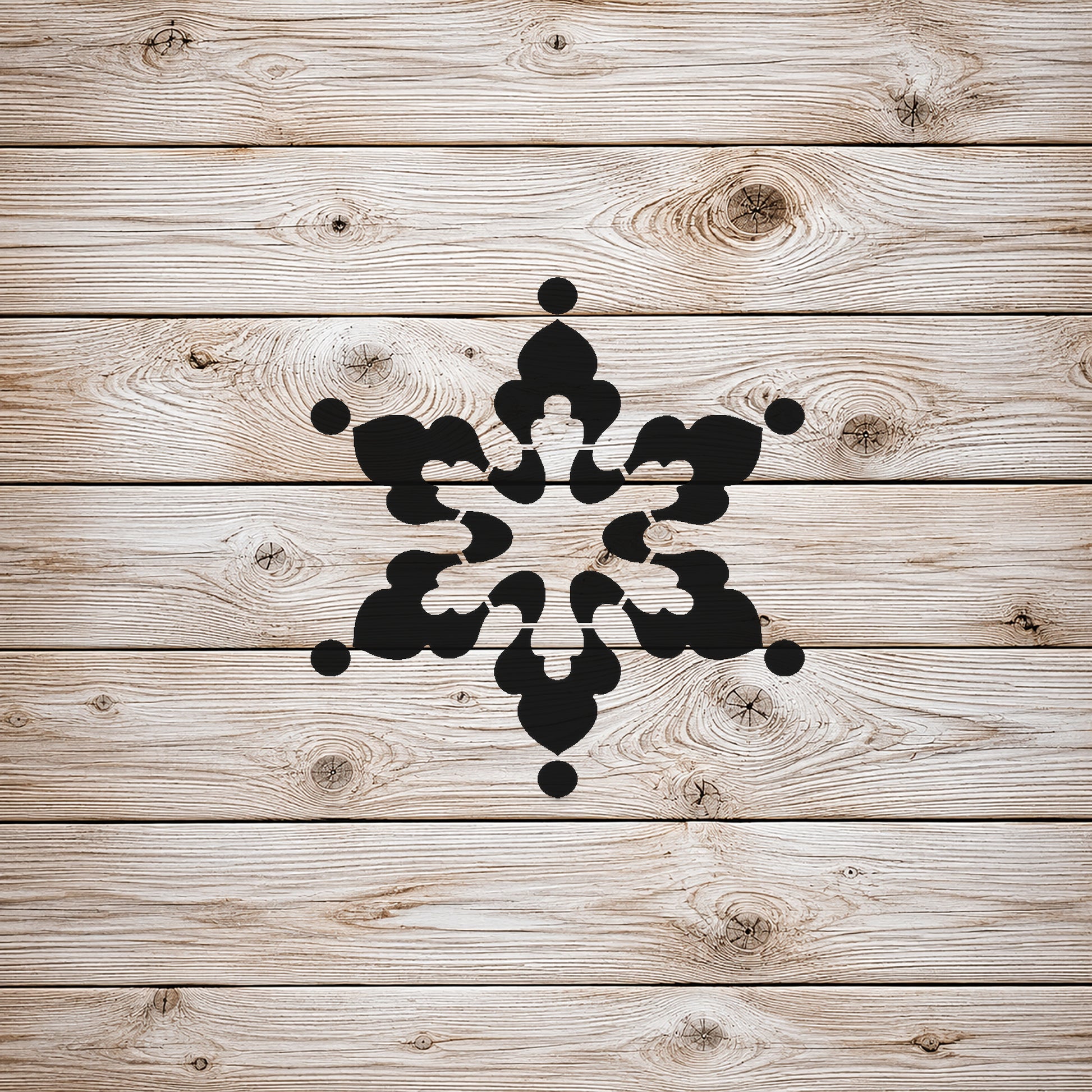 Snowflake Stencil with Ornate Points for Art, Home Decor, DIY Crafts, Unique Gifts Template