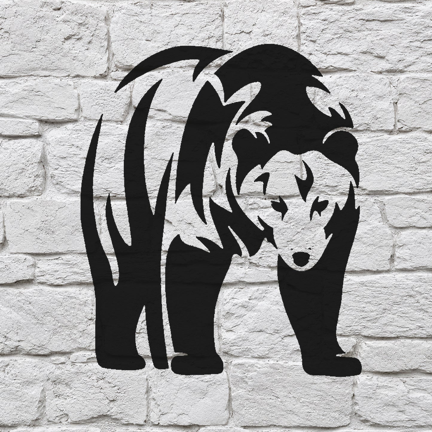 Standing Bear Front View Reusable Mylar Stencil for Art, Home Decor & DIY Crafts Template