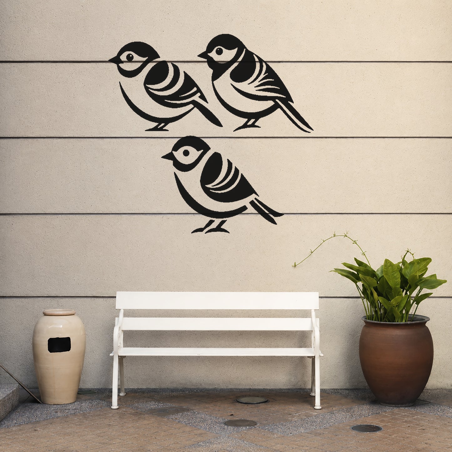 Three Small Birds Profile View Reusable Mylar Stencil for Art and DIY Crafts Template