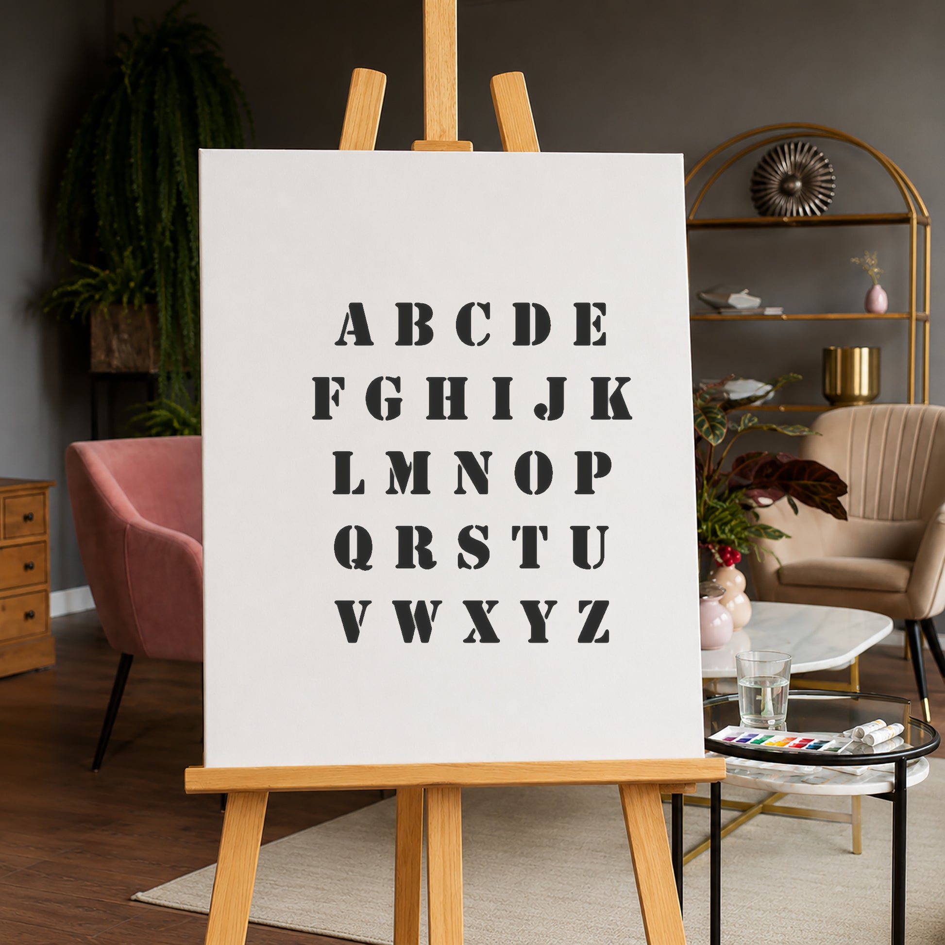 Uppercase Letters A to Z Reusable Mylar Stencil for Art and DIY Crafts Template