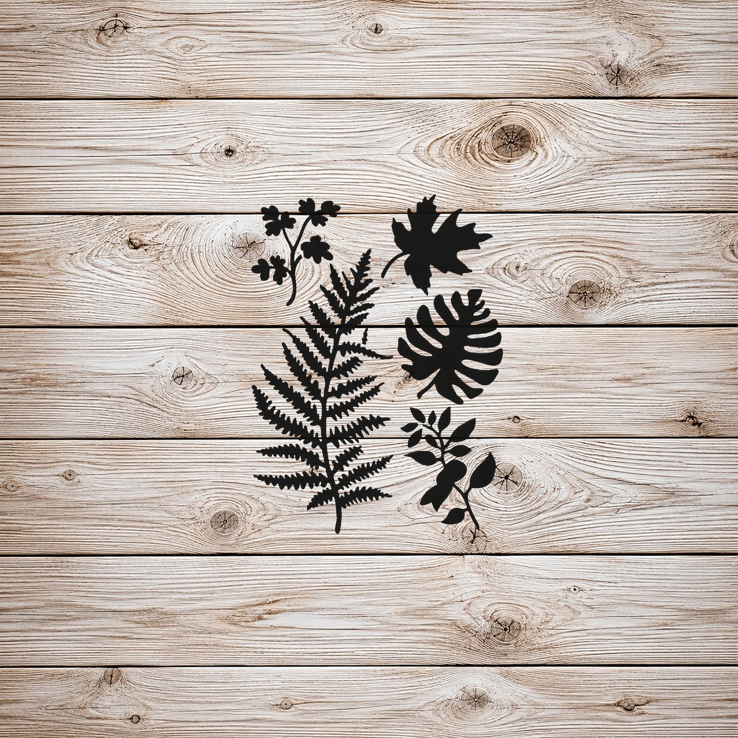 Various Types of Leaves and Ferns Reusable Mylar Stencil for Art and DIY Crafts Template