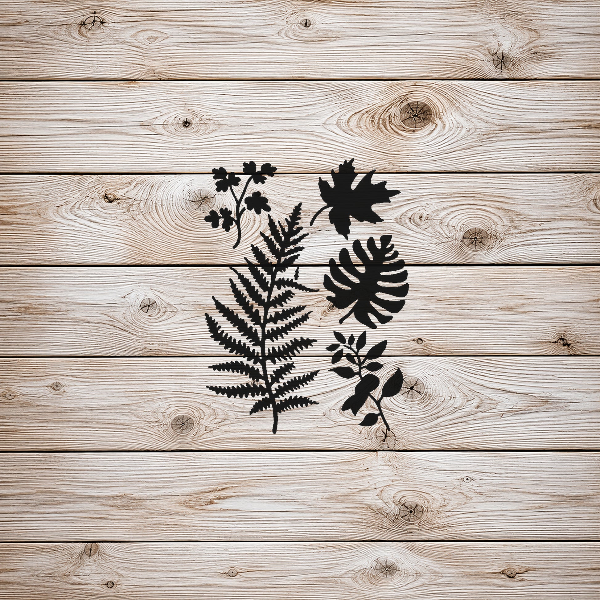 Various Types of Leaves and Ferns Reusable Mylar Stencil for Art and DIY Crafts Template