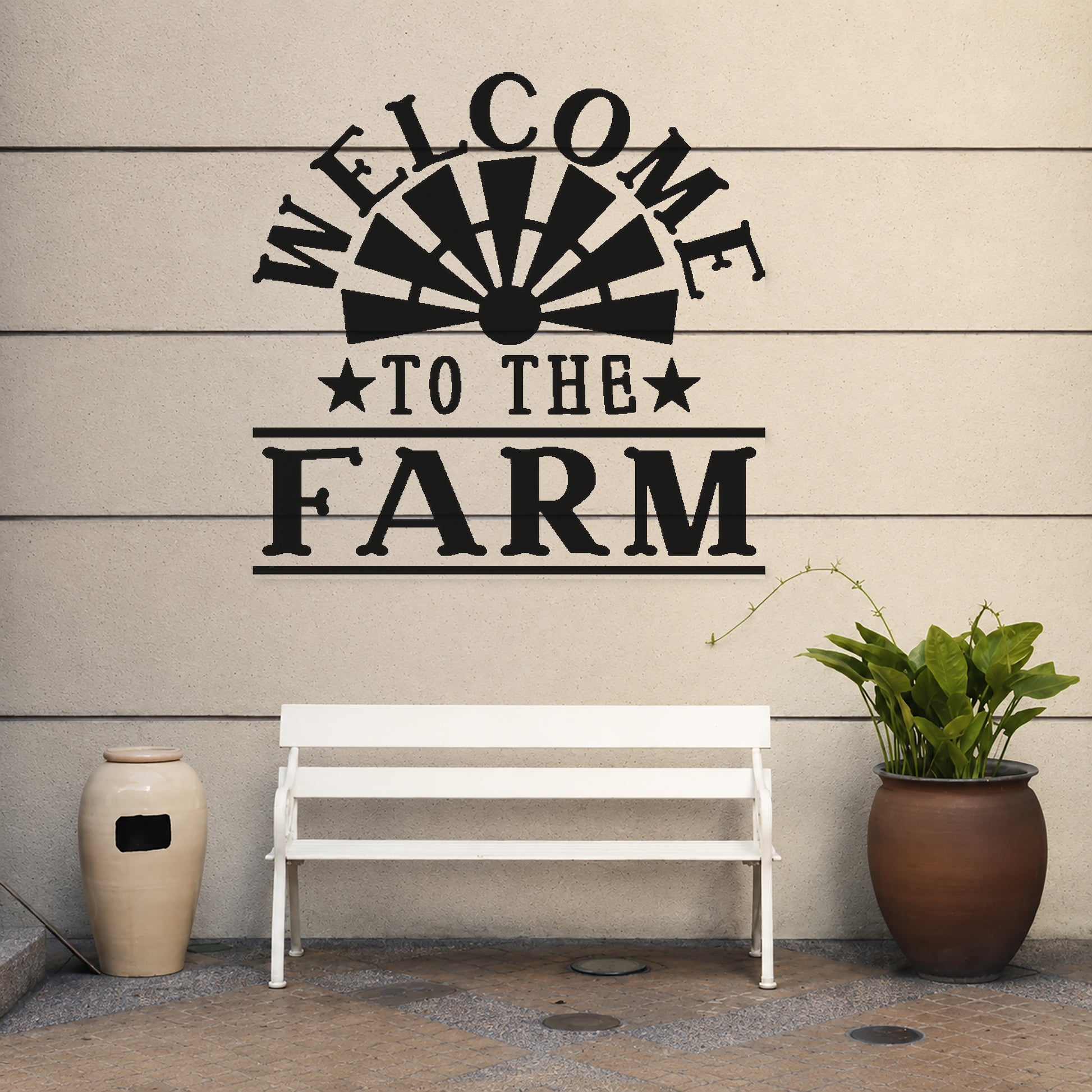 Welcome to the Farm Sign Reusable Mylar Stencil for Home Decor and DIY Crafts Template