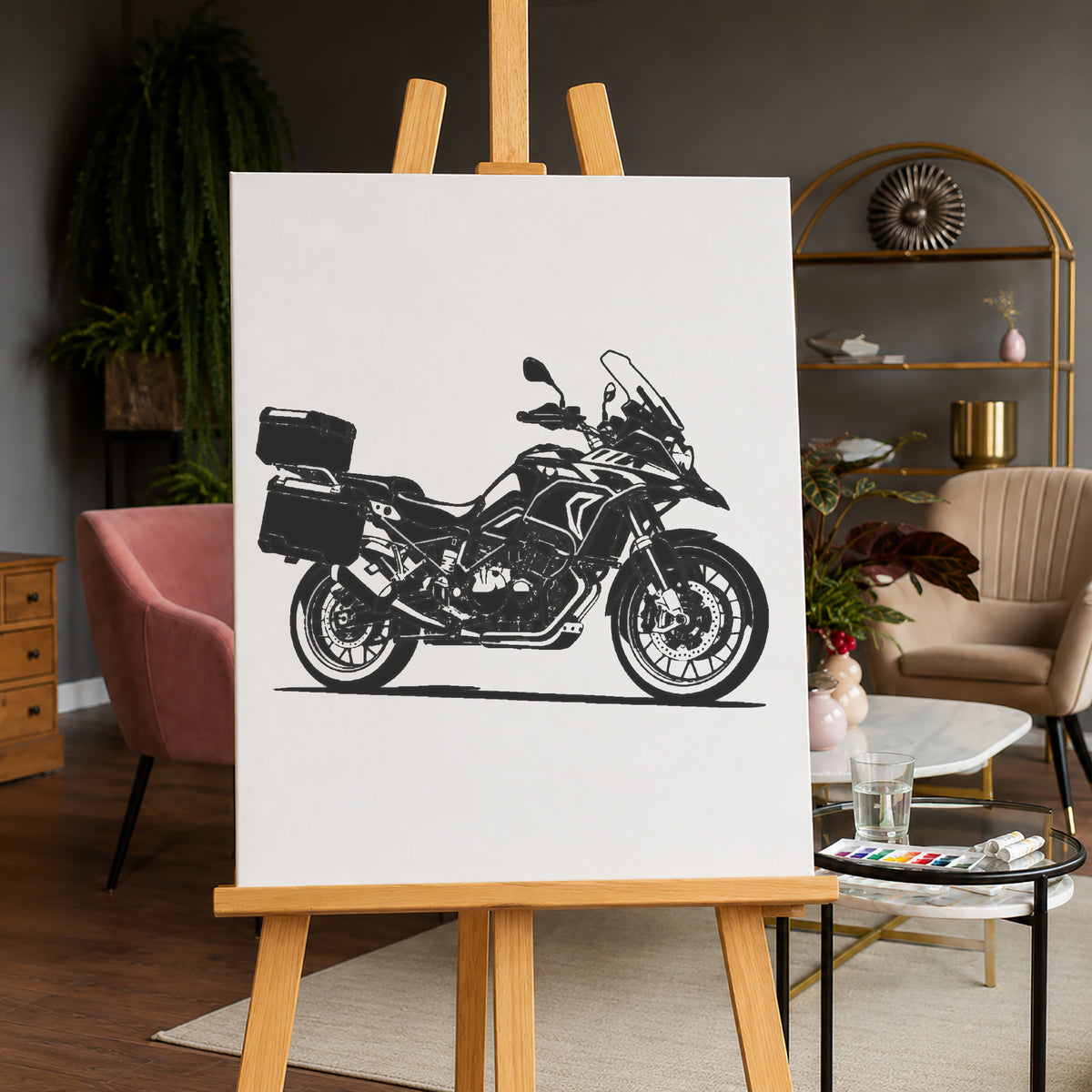 Adventure Touring Motorcycle Stencil for Art, Home Decor, DIY Crafts, Unique Gifts Template