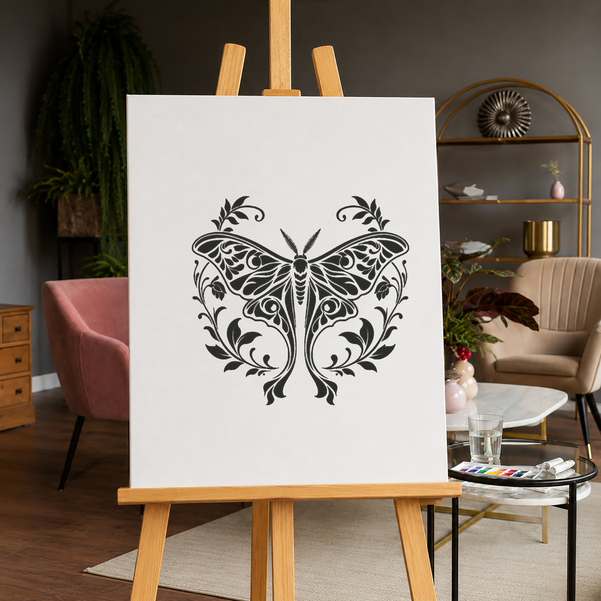Elegant Luna Moth Stencil for Art, Home Decor, DIY Crafts & Unique Gifts Template