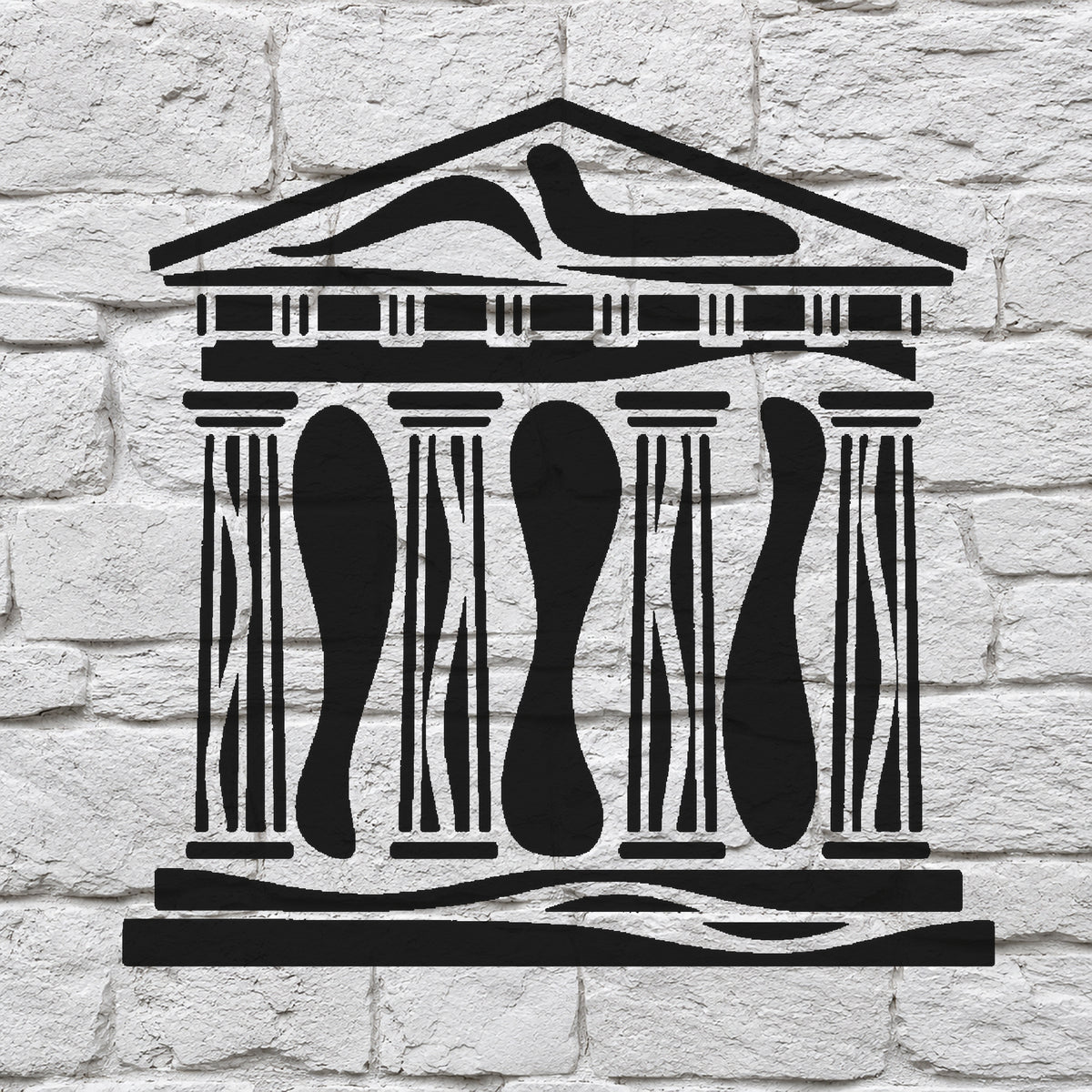 Ancient Greek Temple Stencil - Symmetrical Columns for Art & DIY Crafts Template