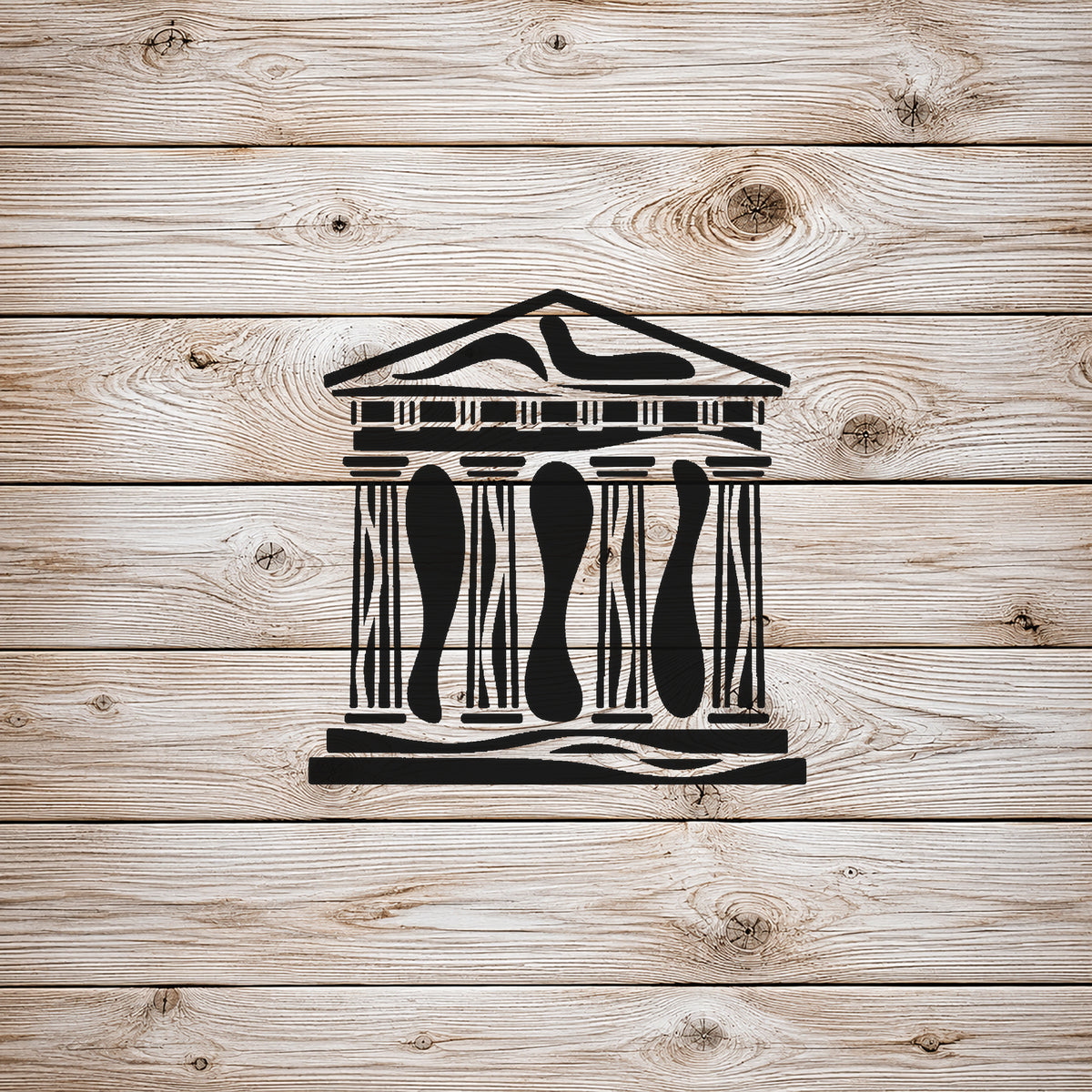 Ancient Greek Temple Stencil - Symmetrical Columns for Art & DIY Crafts Template