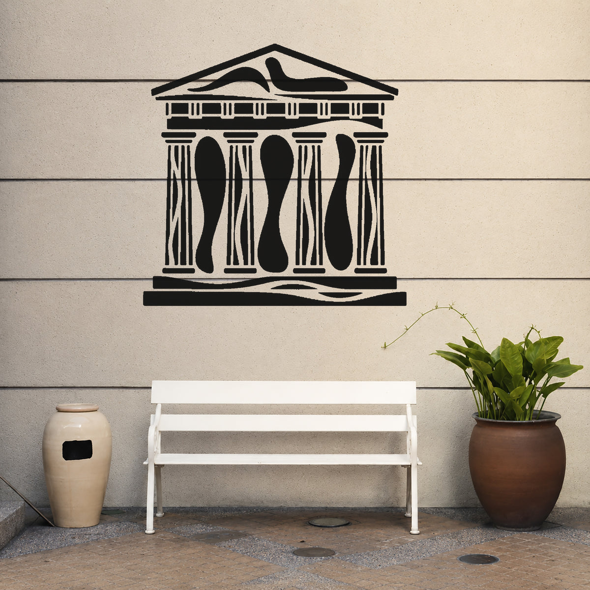 Ancient Greek Temple Stencil - Symmetrical Columns for Art & DIY Crafts Template
