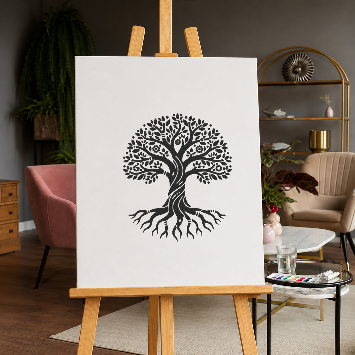 Ancient Tree of Life Stencil for Art, Home Decor, DIY Crafts, Unique Gifts Template