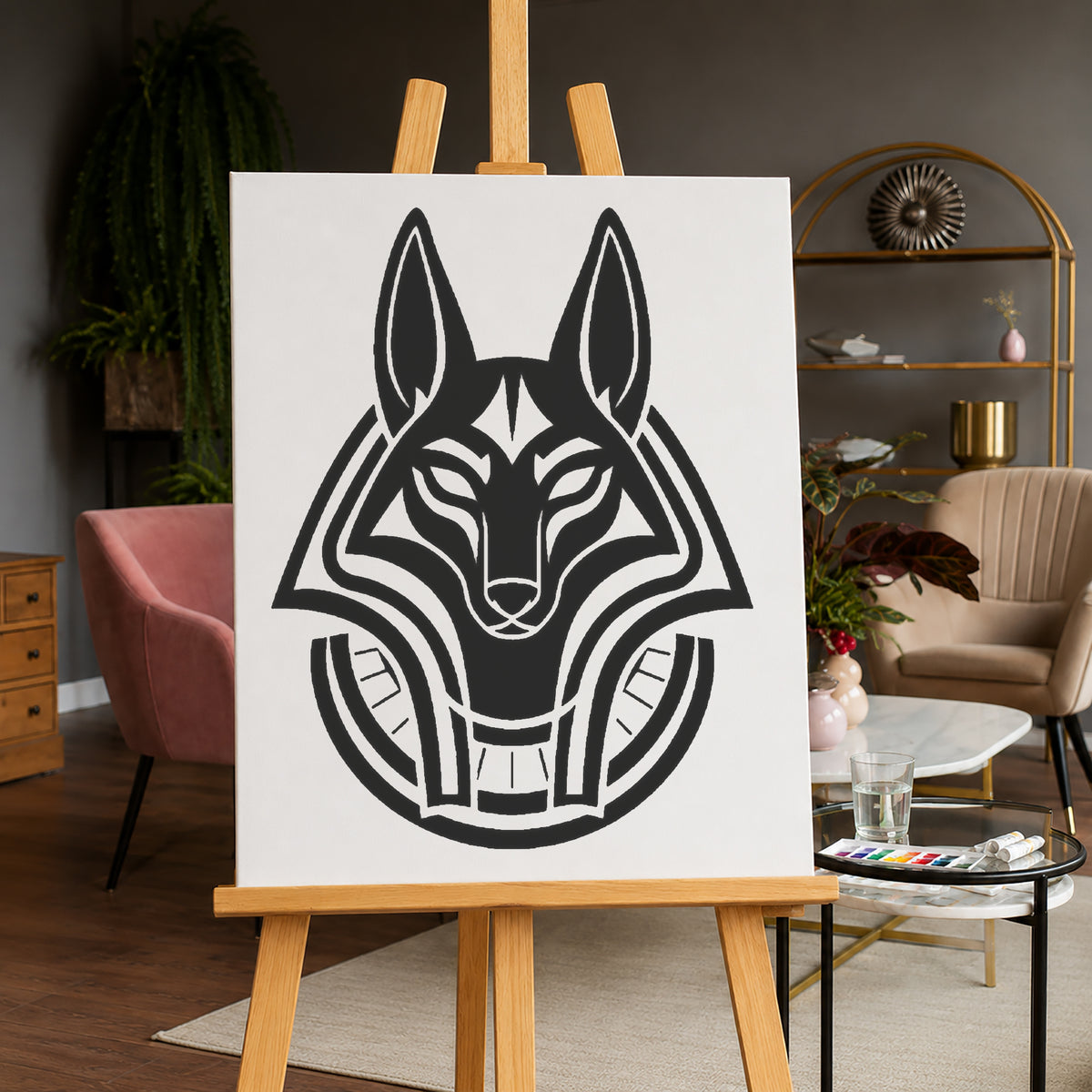 Anubis Jackal Guardian Stencil for DIY Art, Home Decor, and Unique Gifts Template