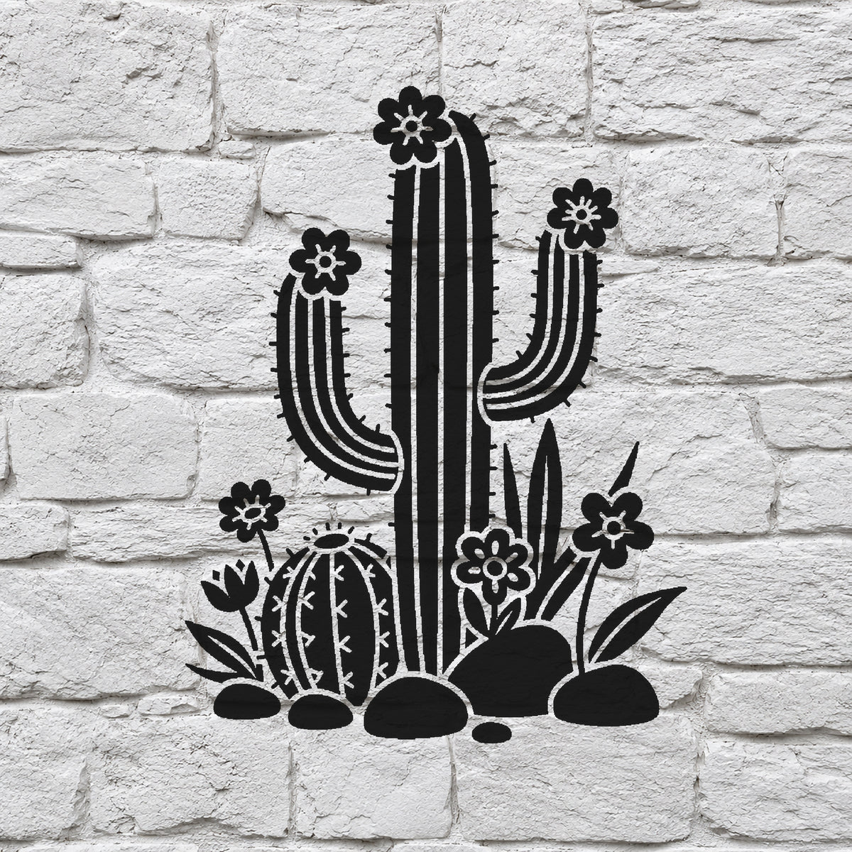 Cactus Garden Stencil for DIY Crafts and Home Decor - Unique Gift Idea Template