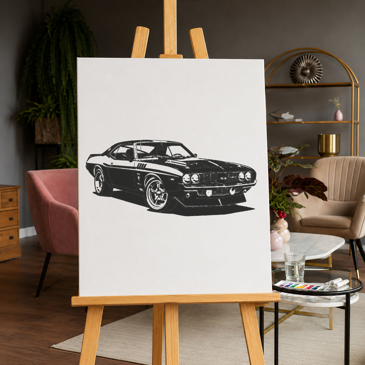 Classic Muscle Car Stencil for Art, Home Decor, DIY Crafts, Unique Gifts Template