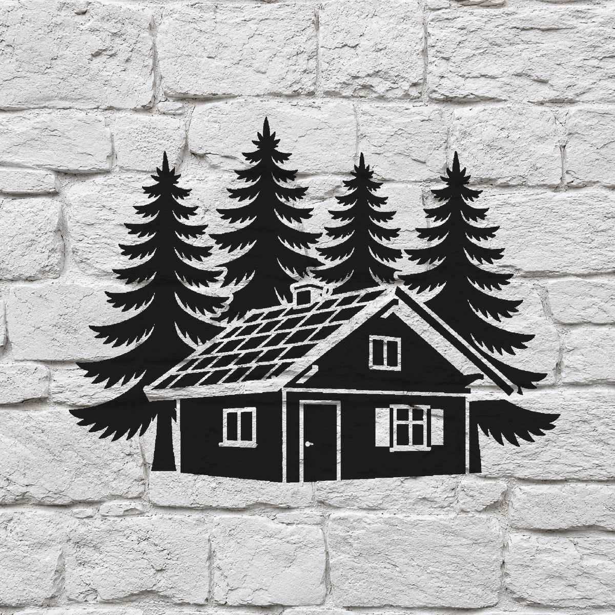 Cozy Alpine Cabin Stencil for DIY Art & Home Decor Crafts Template