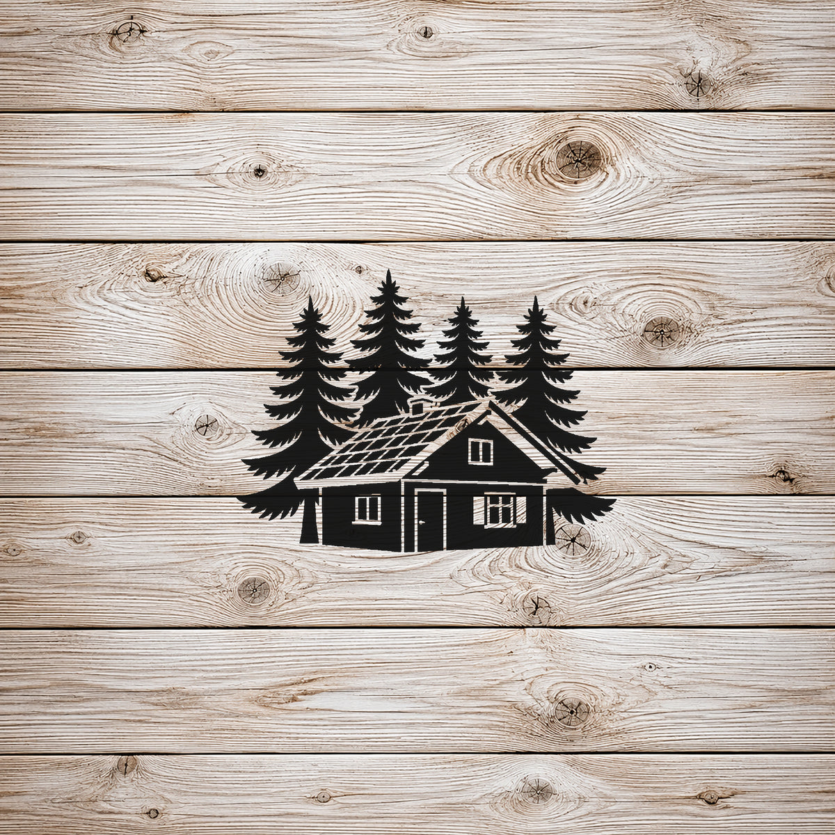 Cozy Alpine Cabin Stencil for DIY Art & Home Decor Crafts Template