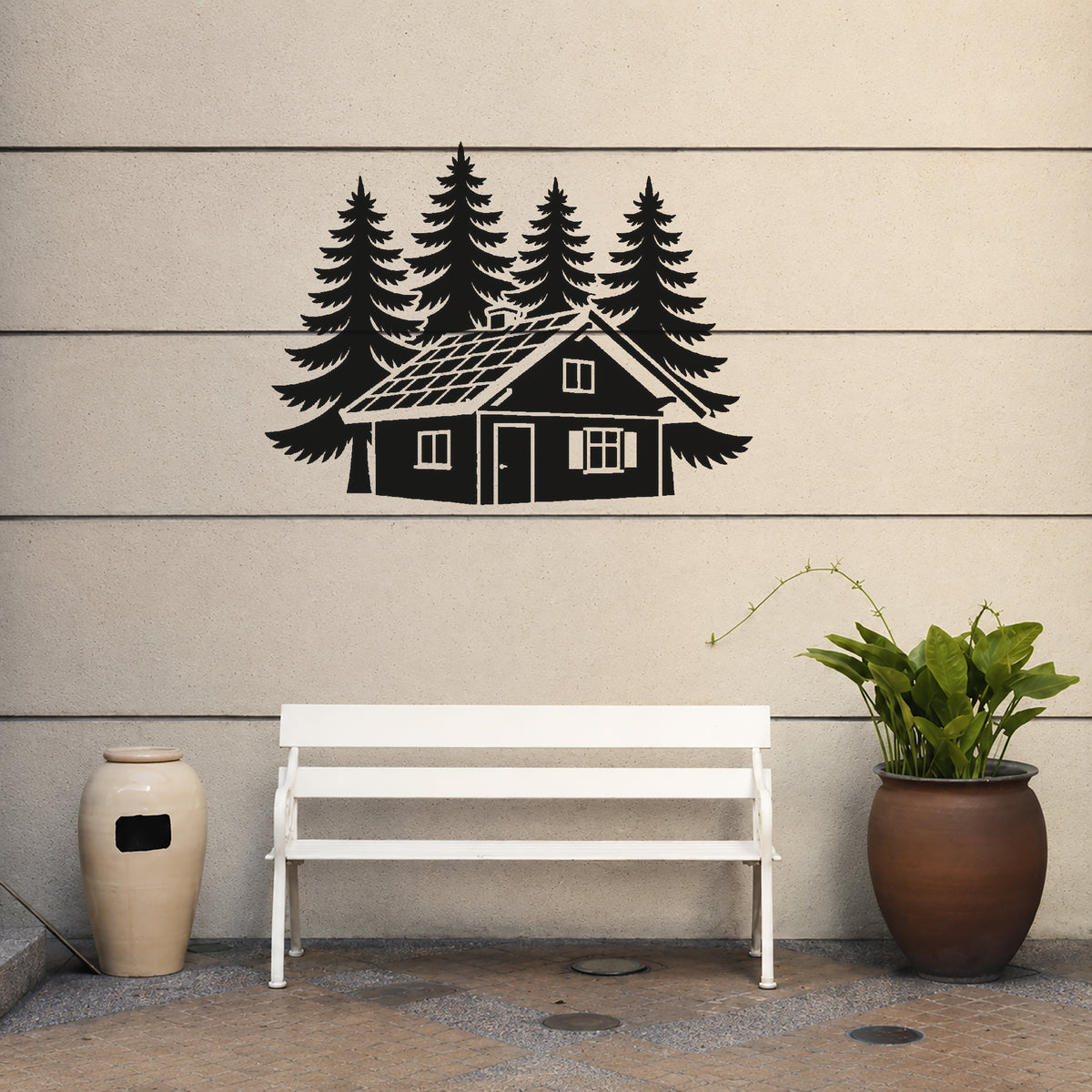 Cozy Alpine Cabin Stencil for DIY Art & Home Decor Crafts Template