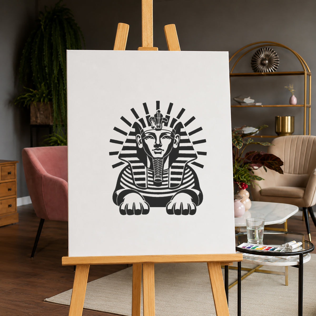 Egyptian Sphinx Stencil for Art, Home Decor, DIY Crafts, Unique Gifts Template