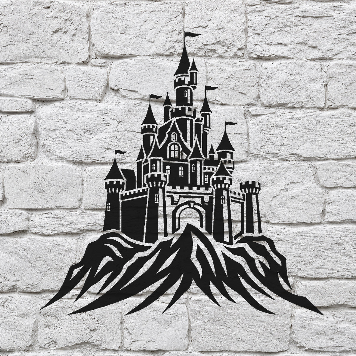 Fairytale Castle Stencil for Art, Home Decor, DIY Crafts, Unique Gifts Template