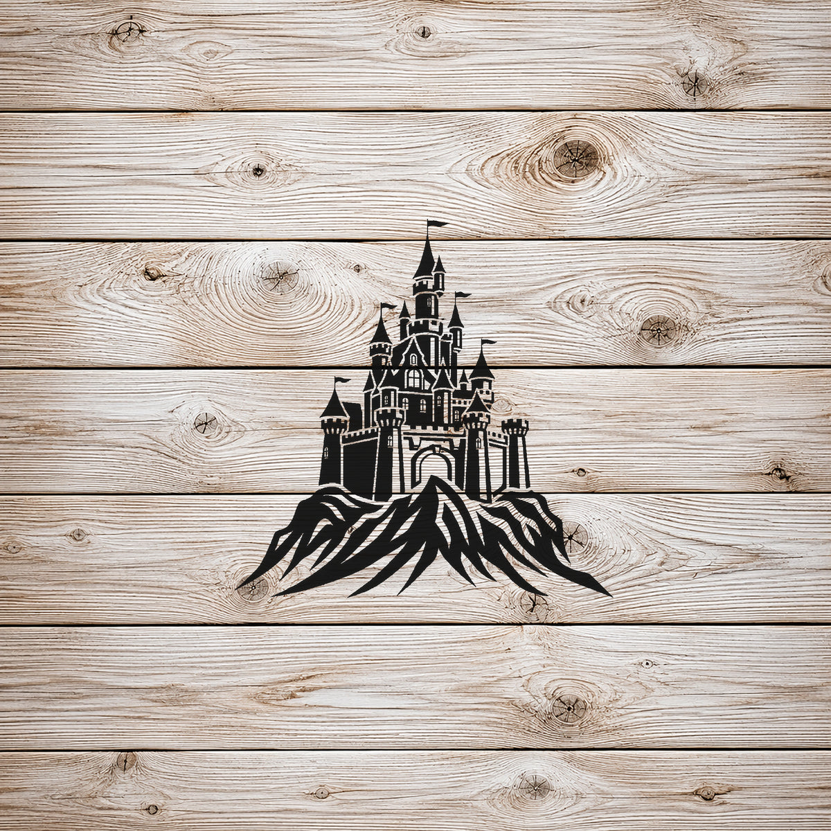 Fairytale Castle Stencil for Art, Home Decor, DIY Crafts, Unique Gifts Template