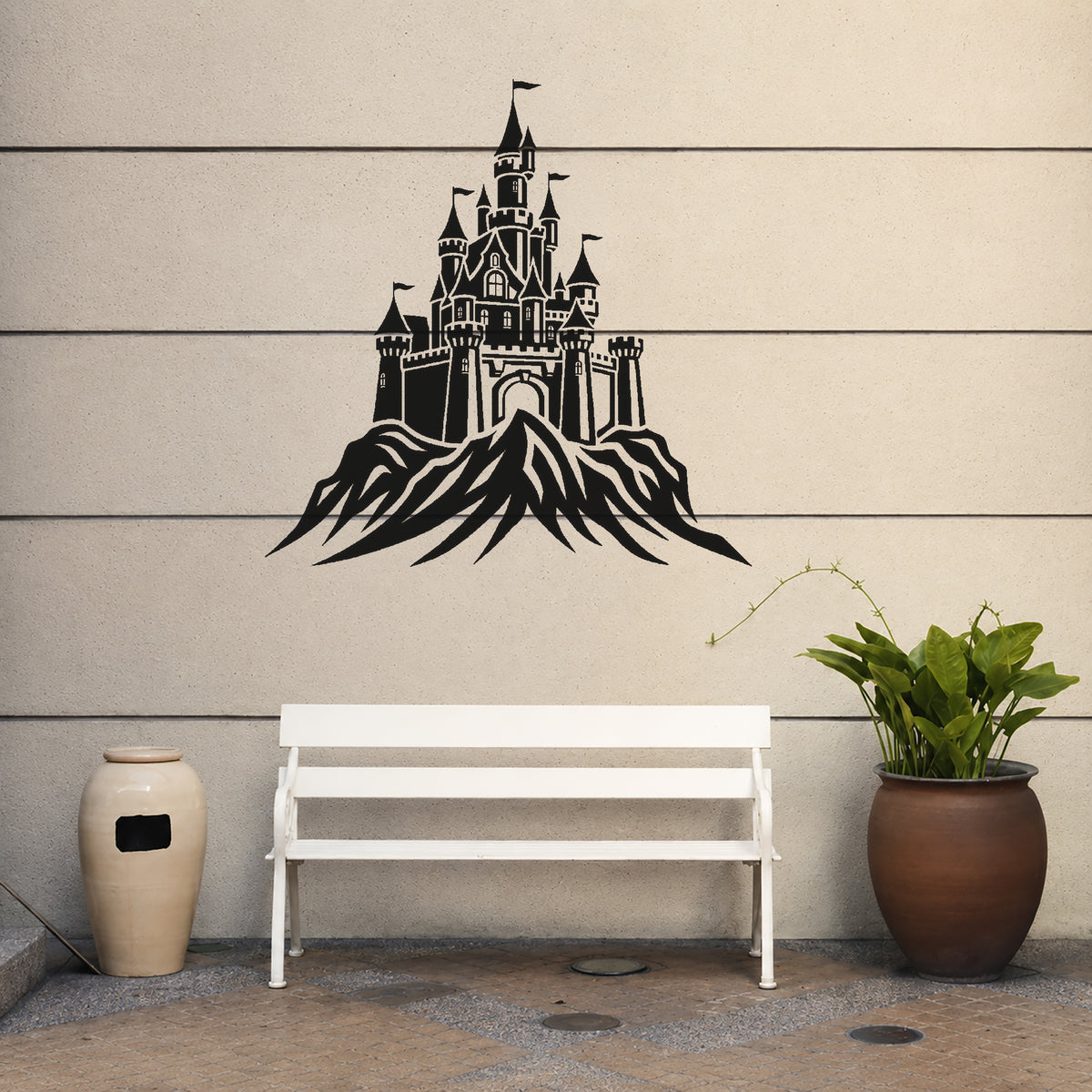 Fairytale Castle Stencil for Art, Home Decor, DIY Crafts, Unique Gifts Template