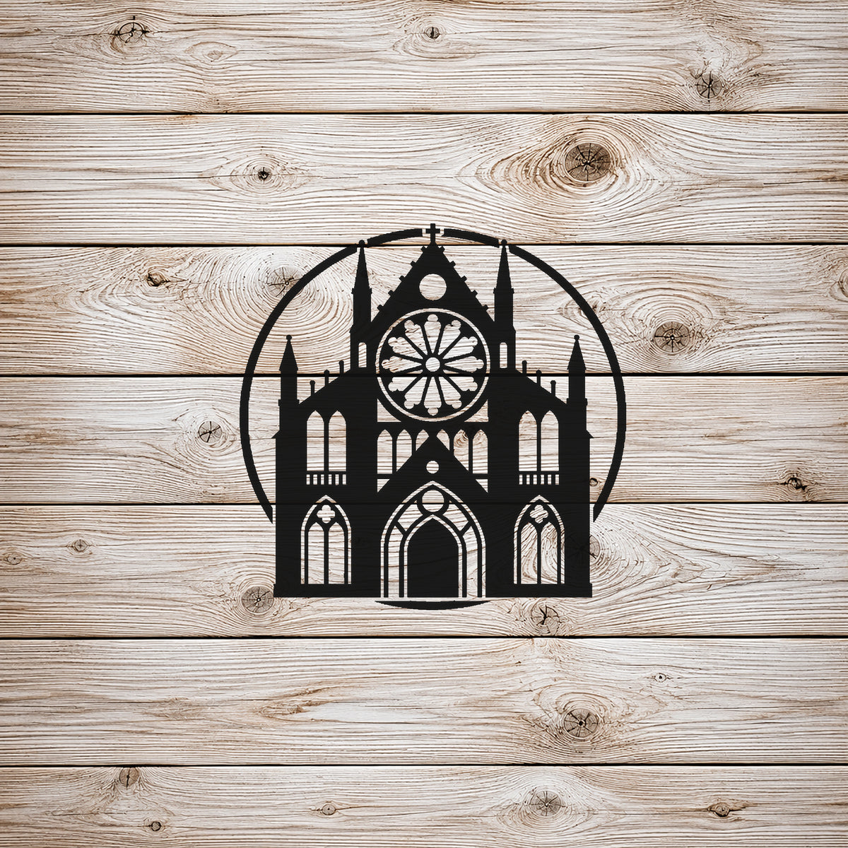 Gothic Cathedral Facade Stencil for Art, Home Decor & DIY Crafts Template