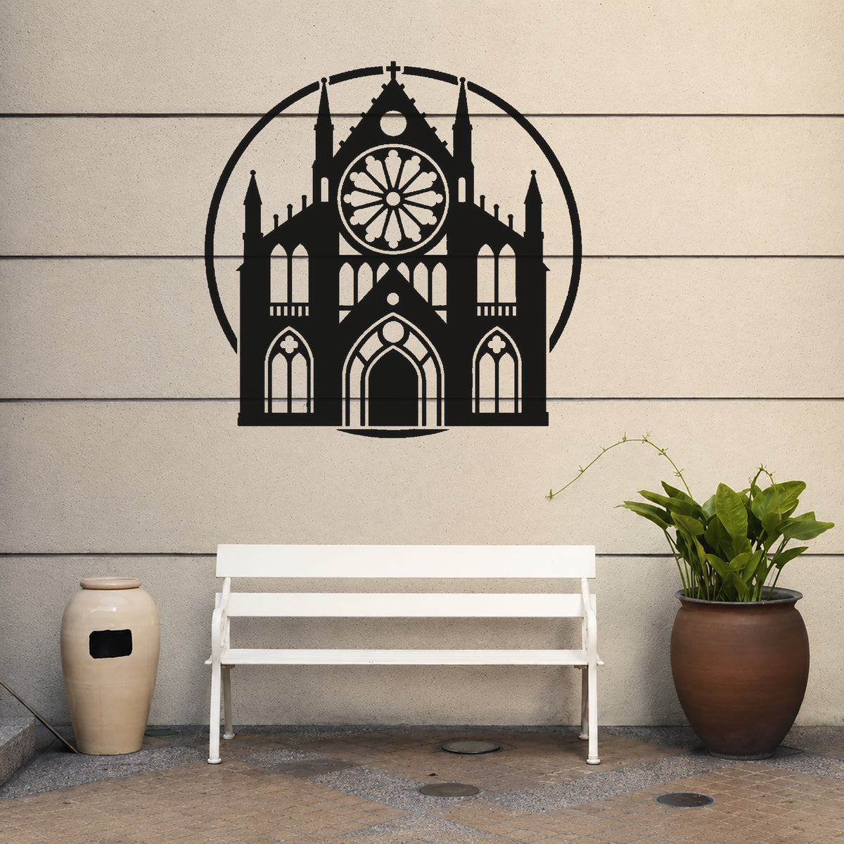 Gothic Cathedral Facade Stencil for Art, Home Decor & DIY Crafts Template