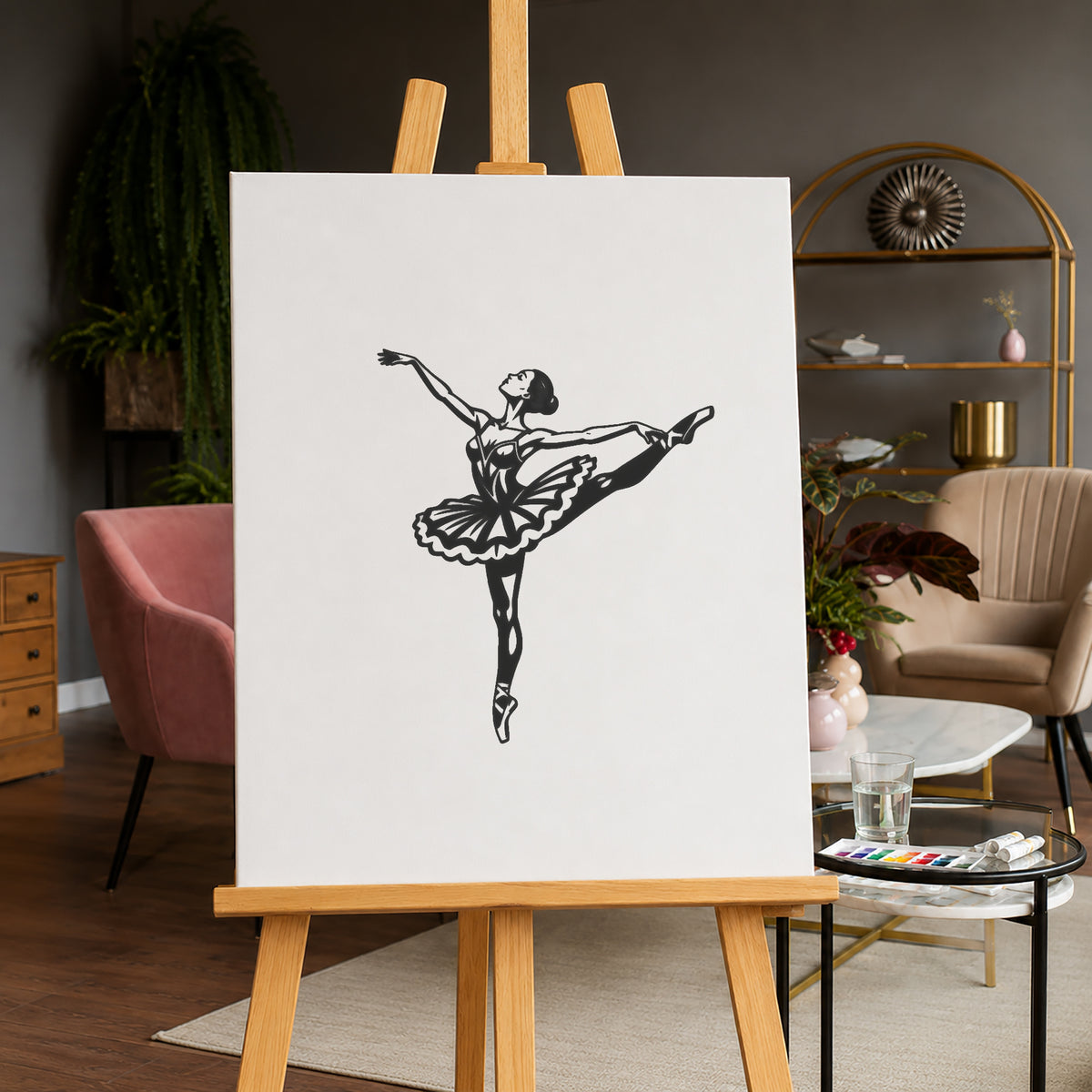 Graceful Ballet Dancer Arabesque Stencil for Art, Home Decor & DIY Crafts Template