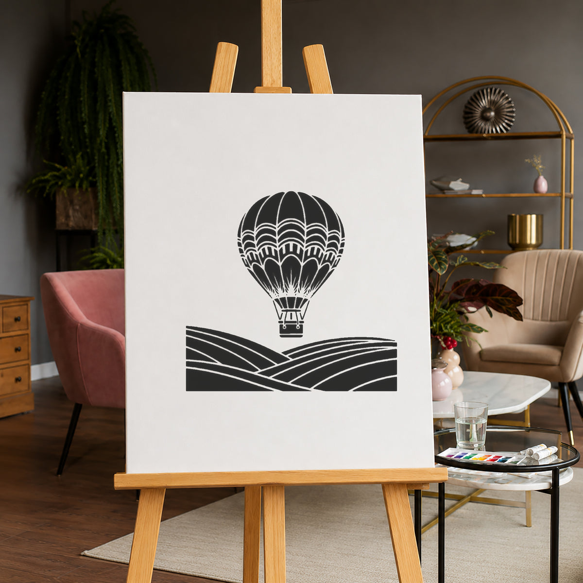 Hot Air Balloon Stencil for Art, Home Decor, DIY Crafts & Unique Gifts Template