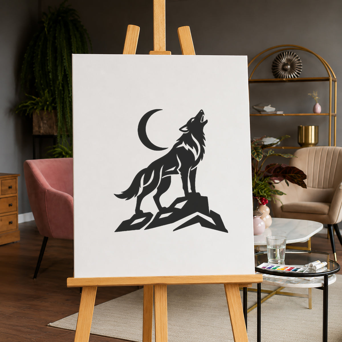 Howling Wolf Mylar Stencil for Art, Home Decor, DIY Crafts & Unique Gifts Template