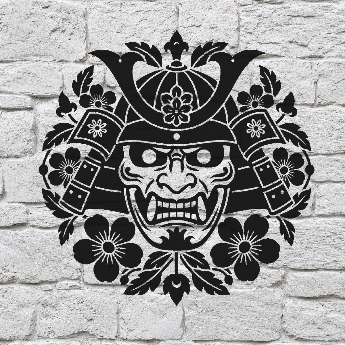 Japanese Samurai Helmet Stencil for Art, Home Decor, DIY Crafts, Unique Gifts Template