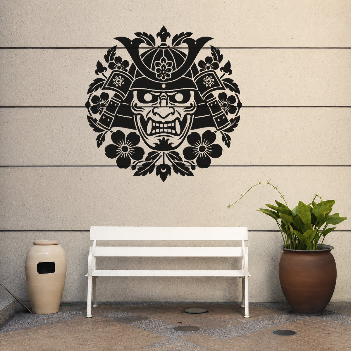 Japanese Samurai Helmet Stencil for Art, Home Decor, DIY Crafts, Unique Gifts Template