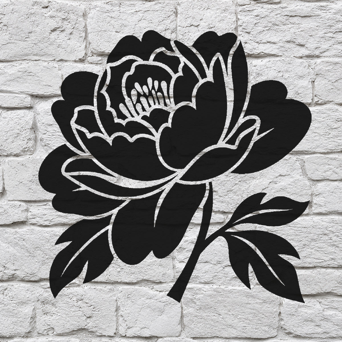Large Blooming Peony Layered Petals Stencil for Art, Home Decor, DIY Crafts Template