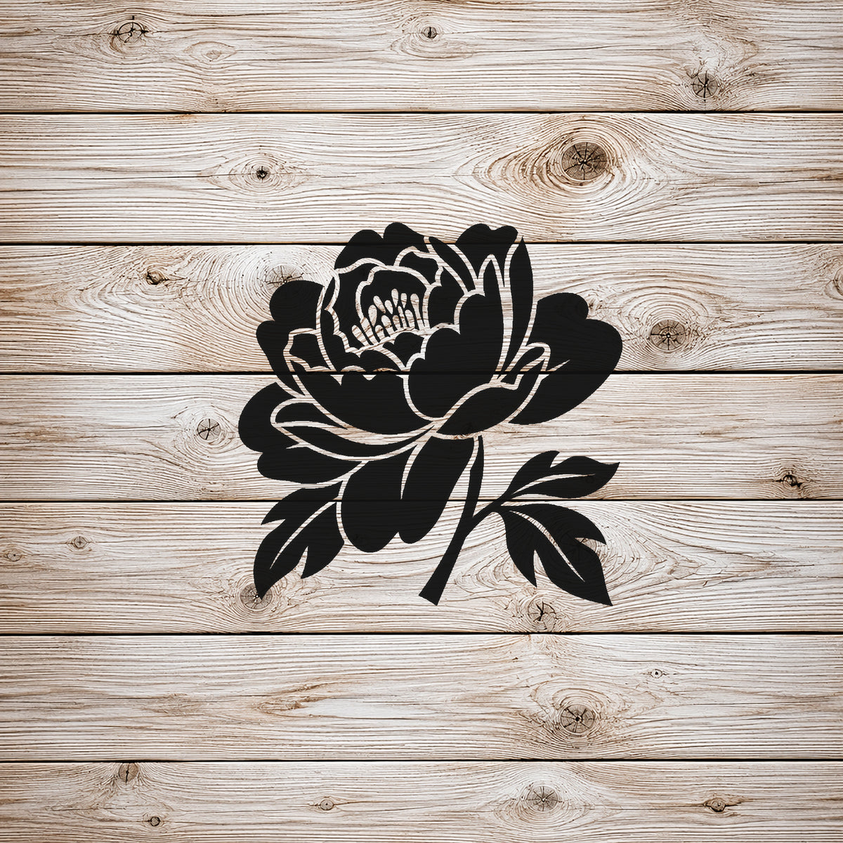 Large Blooming Peony Layered Petals Stencil for Art, Home Decor, DIY Crafts Template