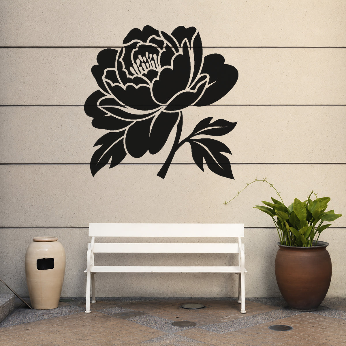 Large Blooming Peony Layered Petals Stencil for Art, Home Decor, DIY Crafts Template