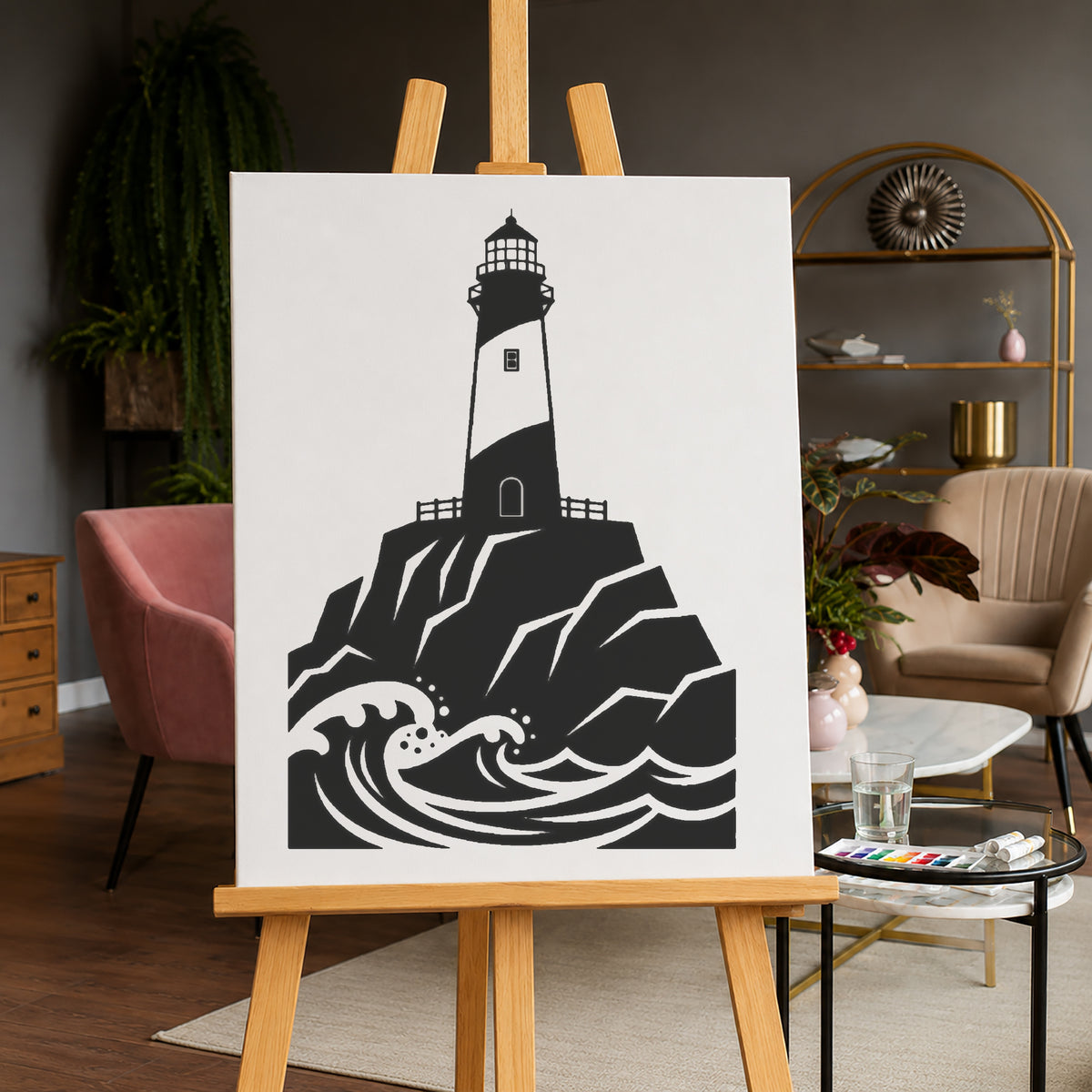 Majestic Lighthouse Stencil for Art, Home Decor & DIY Crafts Template