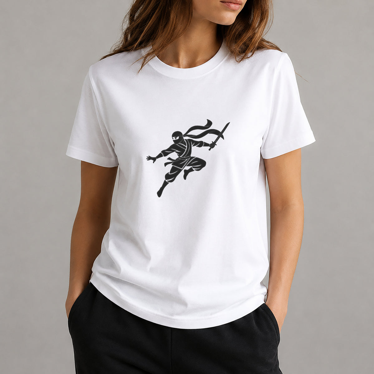 Masked Ninja Leaping Stencil for Art, Home Decor, DIY Crafts, Unique Gift Template