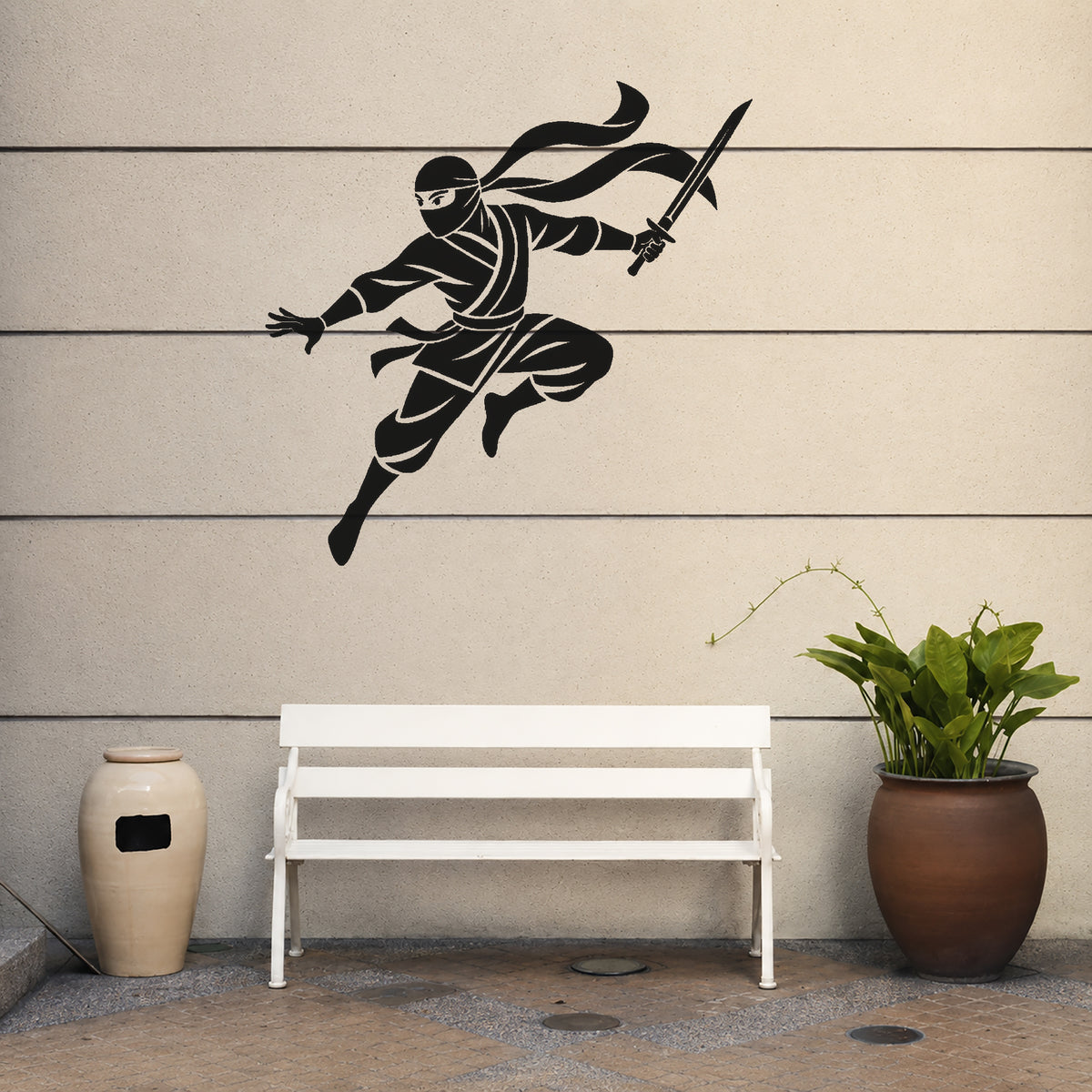 Masked Ninja Leaping Stencil for Art, Home Decor, DIY Crafts, Unique Gift Template