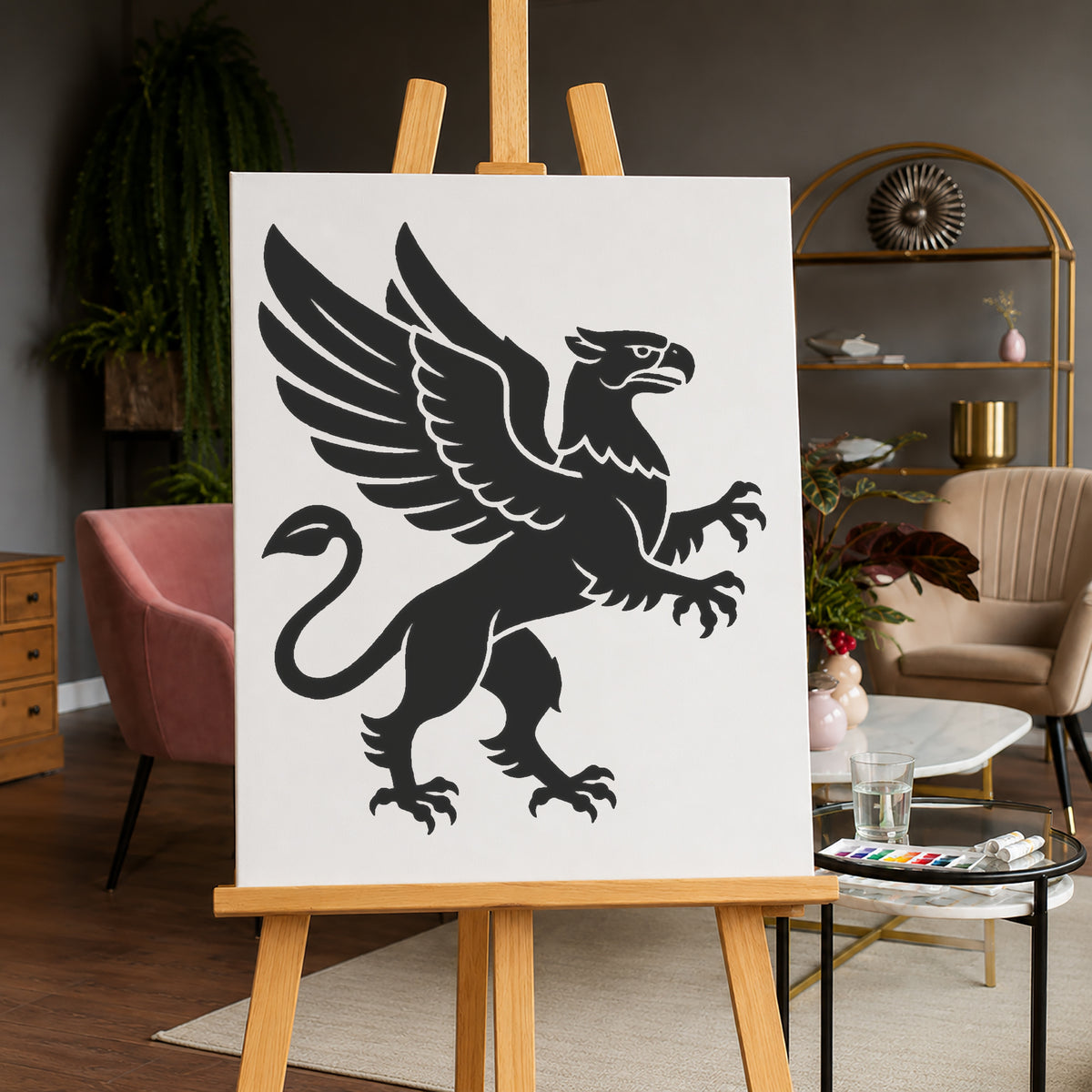 Medieval Griffin Stencil - Reusable Mylar Art for Home Decor & DIY Crafts Template