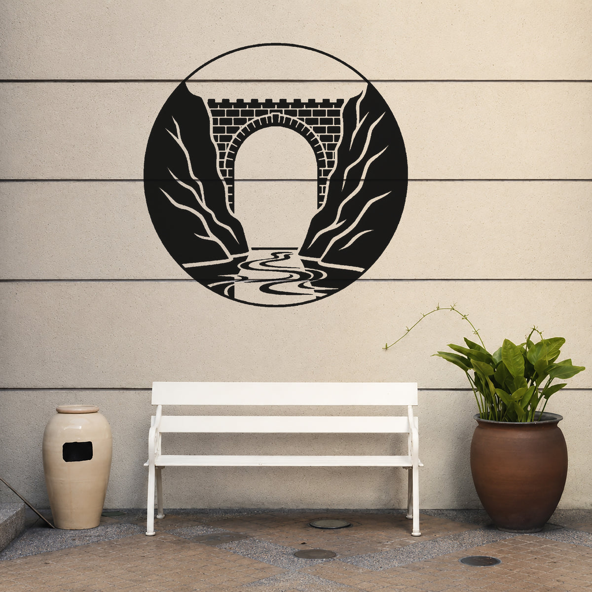 Medieval Stone Bridge Crossing Stencil for Art, Home Decor & DIY Crafts Template