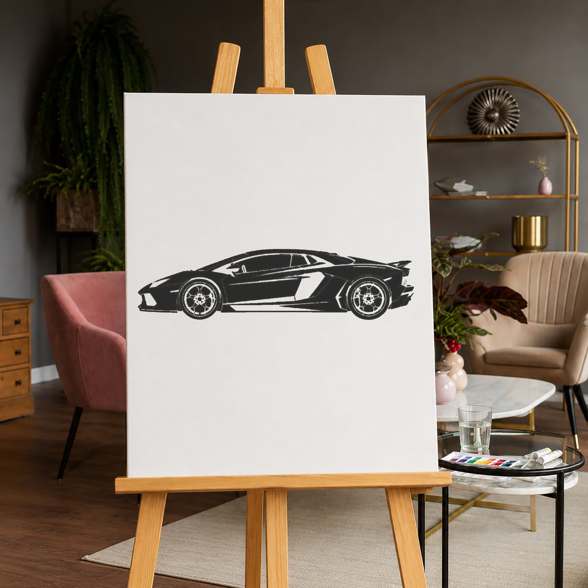 Modern Exotic Supercar Stencil for Art, Home Decor, DIY Crafts, Unique Gifts Template