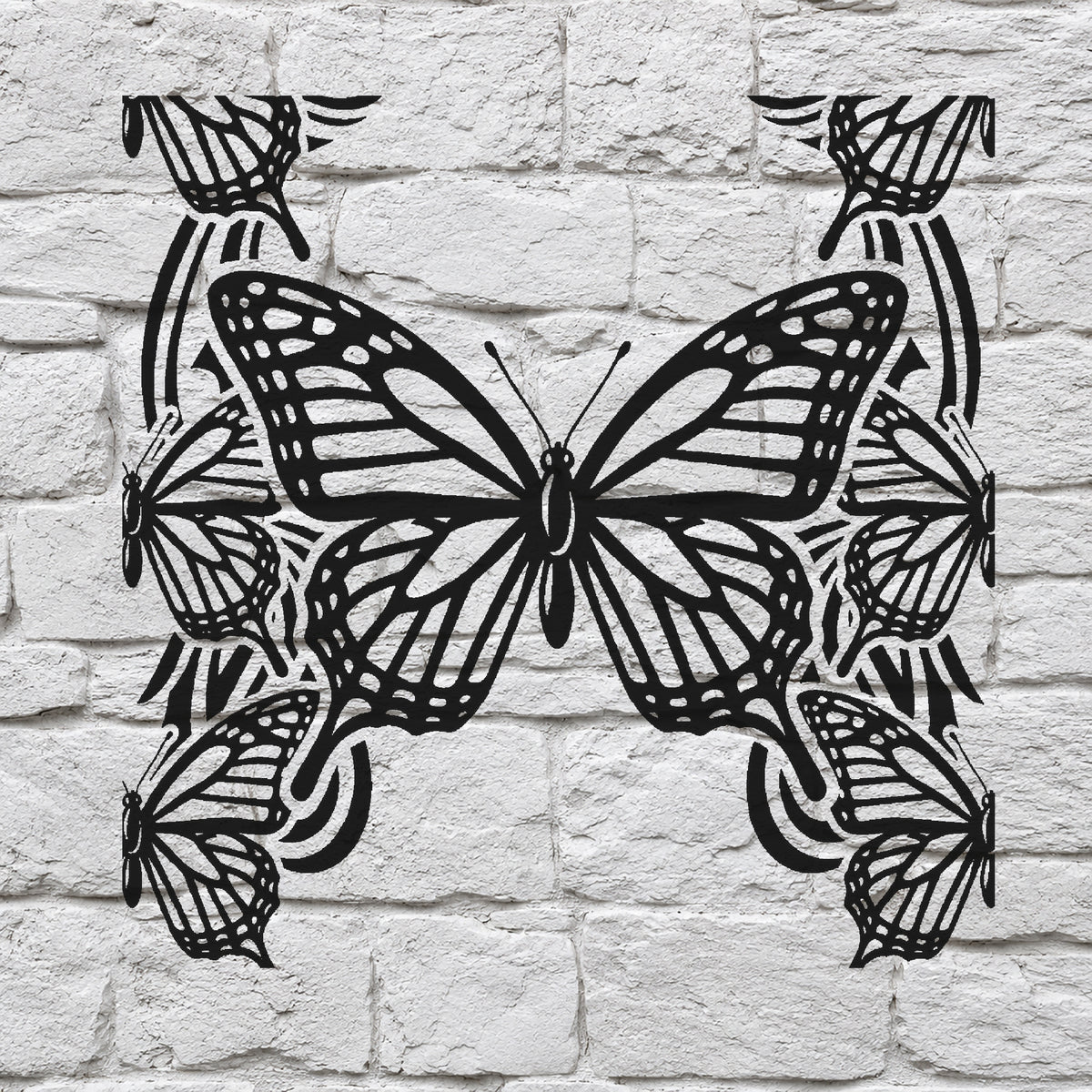 Monarch Butterfly Stencil with Symmetrical Patterned Wings for DIY Crafts and Home Decor Template