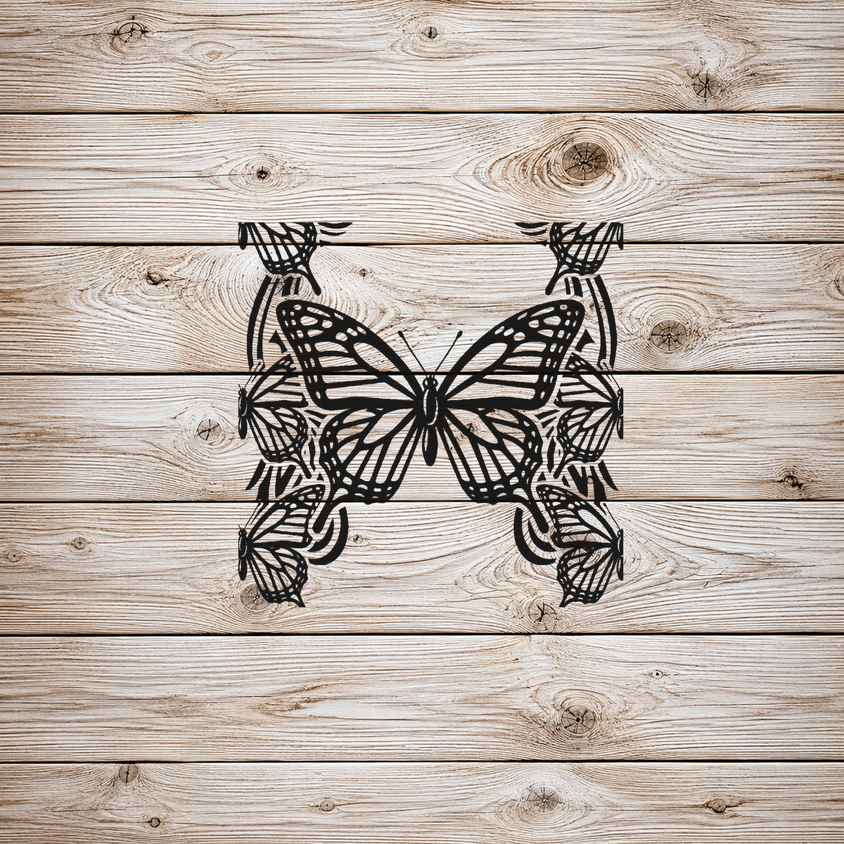 Monarch Butterfly Stencil with Symmetrical Patterned Wings for DIY Crafts and Home Decor Template