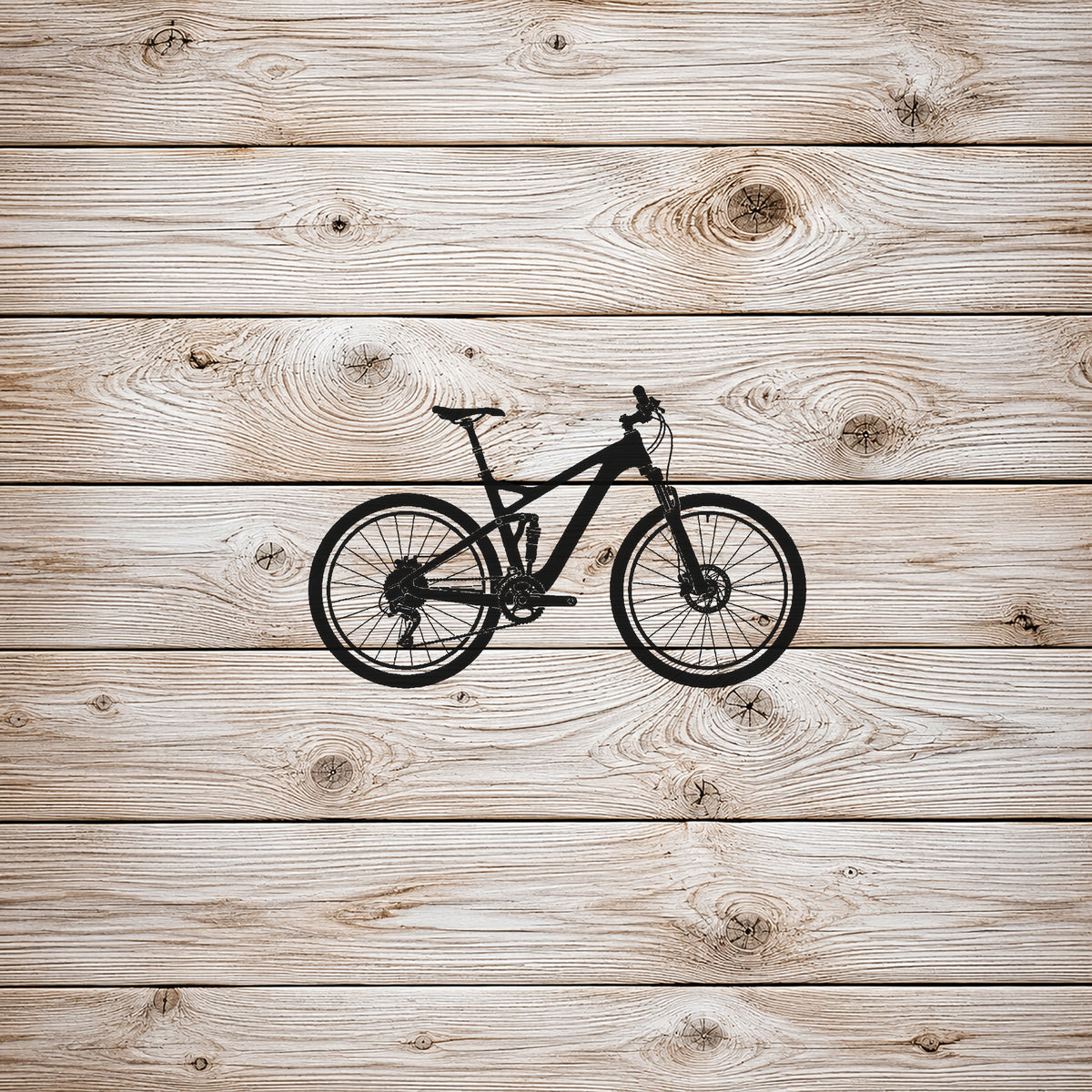 Mountain Bicycle Stencil with Bold Mechanical Details for DIY Crafts and Home Decor Template