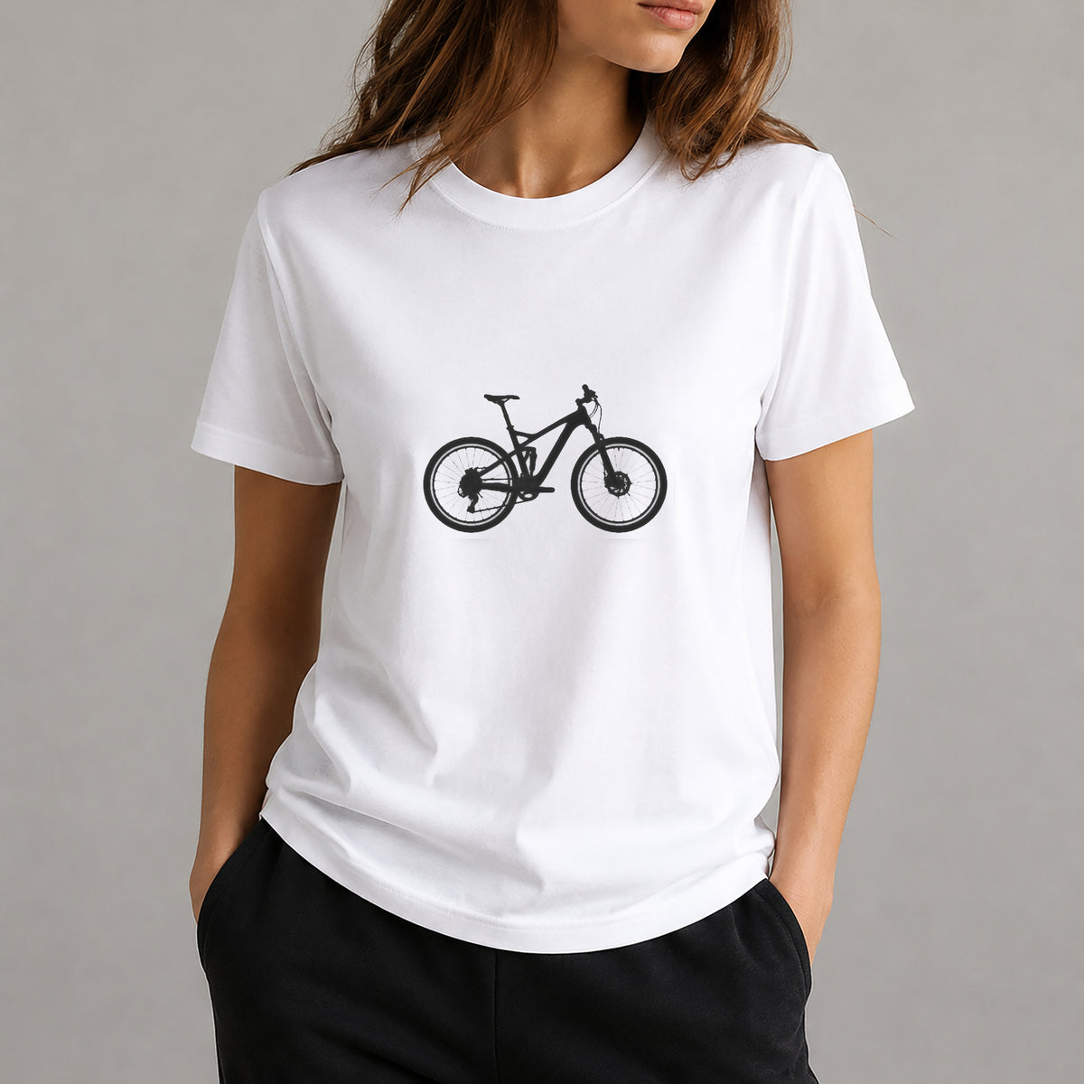 Mountain Bicycle Stencil with Bold Mechanical Details for DIY Crafts and Home Decor Template